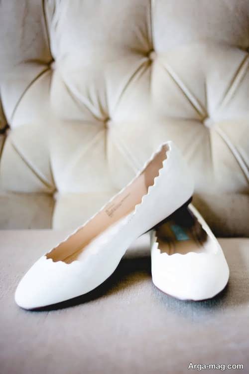 مدل کفش بدون پاشنه عروس سفید 