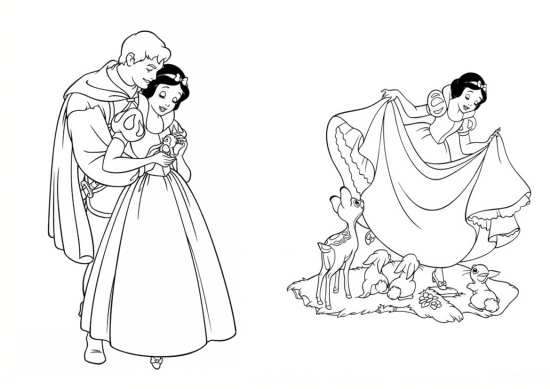 نقاشی شاهزاده و سفید برفی 